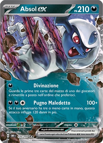 Absol-ex 135/197 - ITA - Near Mint - Scarlatto e Violetto - Ossidiana Infuocata - Carta Pokemon