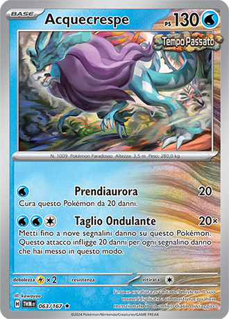 Acquecrespe 063/167 Holo Rara - ITA - Near Mint - Scarlatto e Violetto - Crepuscolo Mascherato - Carta Pokemon