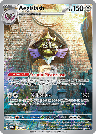 Aegislash 210/182 Illustrazione Rara - ITA - Near Mint - Scarlatto e Violetto - Paradosso Temporale - Carta Pokemon