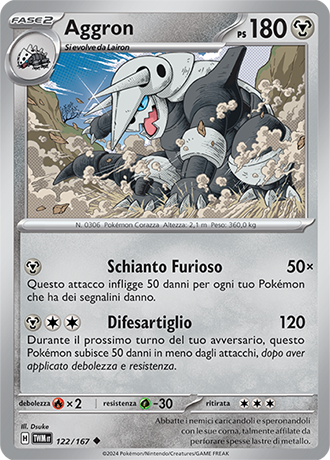 Aggron 122/167 Non Comune - ITA - Near Mint - Scarlatto e Violetto - Crepuscolo Mascherato - Carta Pokemon