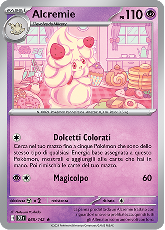 Alcremie 065/142 Holo - ITA - Near Mint - Scarlatto e Violetto - Corona Astrale - Carta Pokemon