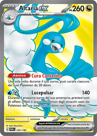 Altaria-ex 232/182 Full Art - ITA - Near Mint - Scarlatto e Violetto - Paradosso Temporale - Carta Pokemon