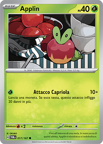 Applin 017/167 Comune - ITA - Near Mint - Scarlatto e Violetto - Crepuscolo Mascherato - Carta Pokemon