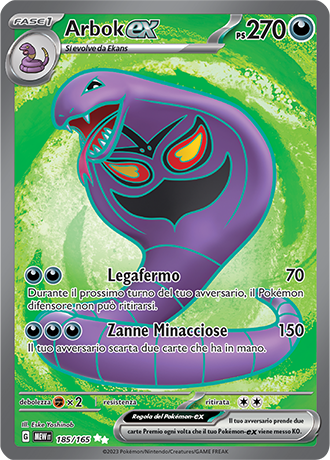 Arbok EX 185/165 Full Art - ITA - Near Mint - Scarlatto e Violetto - 151 - Carta Pokemon