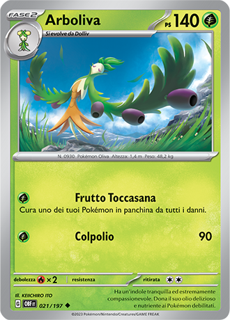 Arboliva 021/197 - ITA - Near Mint - Scarlatto e Violetto - Ossidiana Infuocata - Carta Pokemon