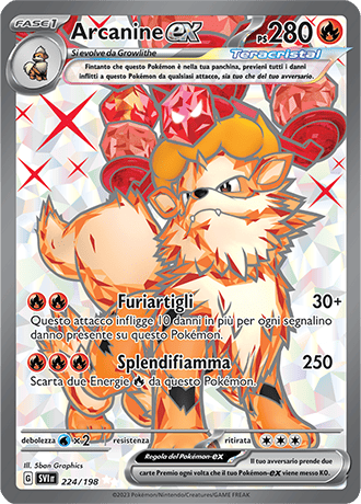 Arcanine-ex 224/198 Full Art - ITA - Near Mint - Scarlatto e Violetto - Carta Pokemon