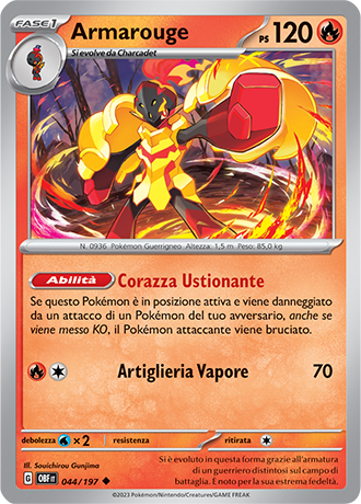 Armarouge 044/197 - ITA - Near Mint - Scarlatto e Violetto - Ossidiana Infuocata - Carta Pokemon