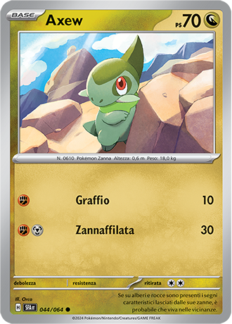 Axew 044/064 Comune - ITA - Near Mint - Scarlatto e Violetto - Segreto Fiabesco - Carta Pokemon