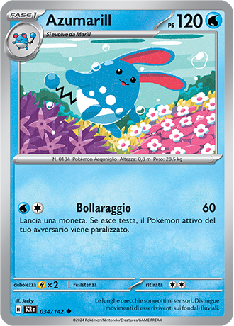 Azumarill 034/142 - ITA - Near Mint - Scarlatto e Violetto - Corona Astrale - Carta Pokemon