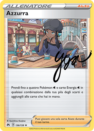 Azzurra Autografata 136/159 - ITA - Near Mint - Spada e Scudo - Zenit Regale - Carta Pokemon