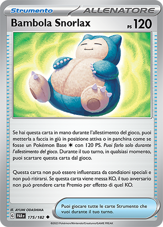 Bambola Snorlax 175/182 - ITA - Near Mint - Scarlatto e Violetto - Paradosso Temporale - Carta Pokemon