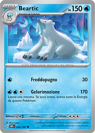 Beartic 054/197 - ITA - Near Mint - Scarlatto e Violetto - Ossidiana Infuocata - Carta Pokemon