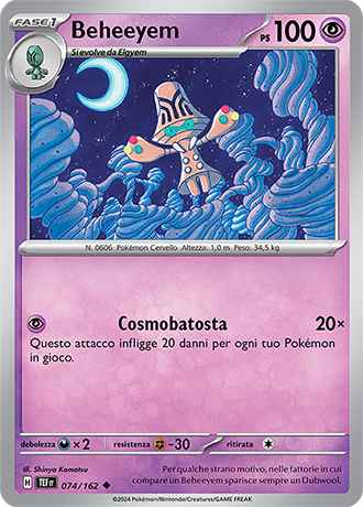 Beheeyem 074/162 - ITA - Near Mint - Scarlatto e Violetto - CronoForze - Carta Pokemon