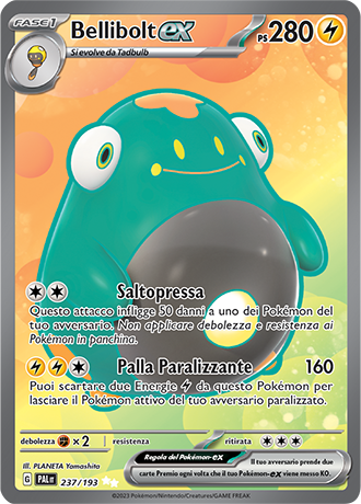 Bellibolt ex 237/193 Full Art - ITA - Near Mint - Scarlatto e Violetto - Evoluzioni a Paldea - Carta Pokemon