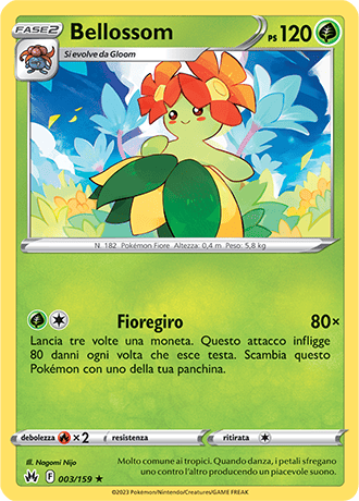 Bellossom 003/159 - ITA - Near Mint - Spada e Scudo - Zenit Regale - Carta Pokemon