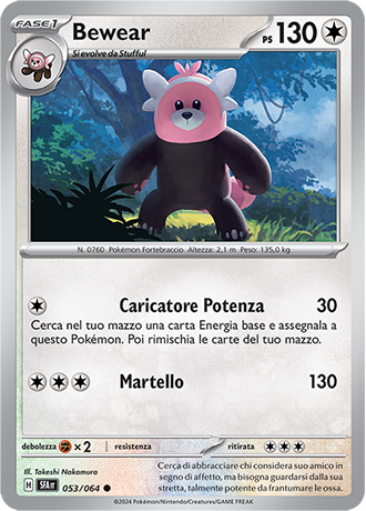 Bewear 053/064 Comune - ITA - Near Mint - Scarlatto e Violetto - Segreto Fiabesco - Carta Pokemon