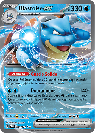 Blastoise-ex 030/142 - ITA - Near Mint - Scarlatto e Violetto - Corona Astrale - Carta Pokemon