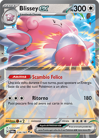 Blissey-ex 134/167 Rara Doppia - ITA - Near Mint - Scarlatto e Violetto - Crepuscolo Mascherato - Carta Pokemon