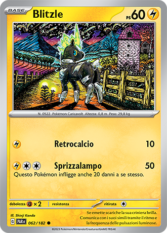 Blitzle 062/182 - ITA - Near Mint - Scarlatto e Violetto - Paradosso Temporale - Carta Pokemon