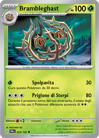 Brambleghast 024/193 - ITA - Near Mint - Scarlatto e Violetto - Evoluzioni a Paldea - Carta Pokemon