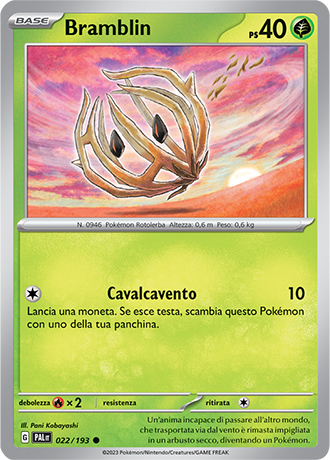 Bramblin 022/193 - ITA - Near Mint - Scarlatto e Violetto - Evoluzioni a Paldea - Carta Pokemon