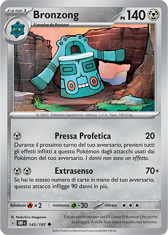 Bronzong 145/197 - ITA - Near Mint - Scarlatto e Violetto - Ossidiana Infuocata - Carta Pokemon