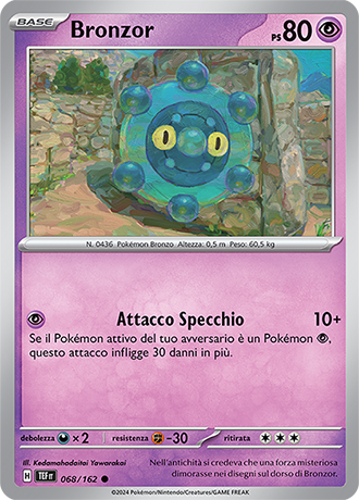 Bronzor 068/162 Reverse Holo - ITA - Near Mint - Scarlatto e Violetto - CronoForze - Carta Pokemon