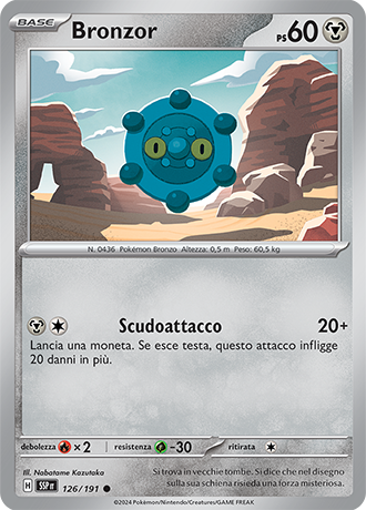 Bronzor 126/191 - ITA - Near Mint - Scarlatto e Violetto - Scintille Folgoranti - Carta Pokemon