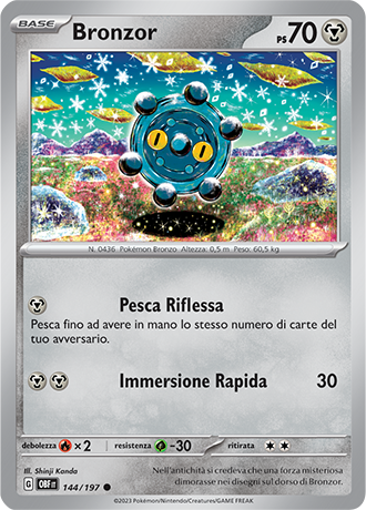 Bronzor 144/197 - ITA - Near Mint - Scarlatto e Violetto - Ossidiana Infuocata - Carta Pokemon