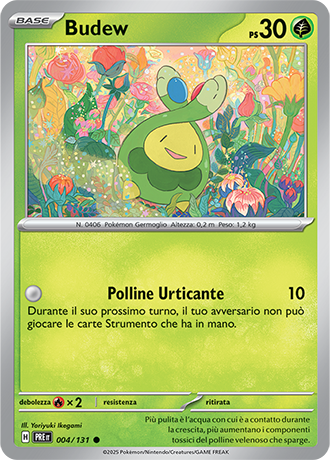 Budew 004/131 Reverse Holo Masterball - ITA - Near Mint - Scarlatto e Violetto - Evoluzioni Prismatiche - Carta Pokemon