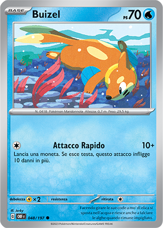 Buizel 048/197 - ITA - Near Mint - Scarlatto e Violetto - Ossidiana Infuocata - Carta Pokemon