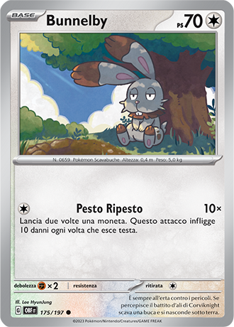 Bunnelby 175/197 - ITA - Near Mint - Scarlatto e Violetto - Ossidiana Infuocata - Carta Pokemon