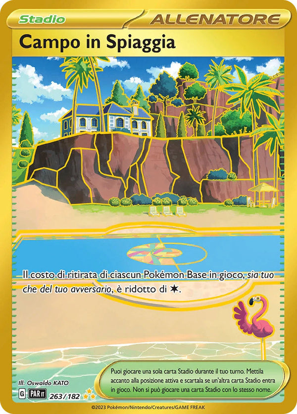 Campoin Spiaggia 263/182 Rara Segreta Oro - ITA - Near Mint - Scarlatto e Violetto - Paradosso Temporale - Carta Pokemon