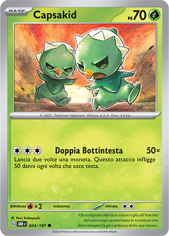 Capsakid 024/197 - ITA - Near Mint - Scarlatto e Violetto - Ossidiana Infuocata - Carta Pokemon