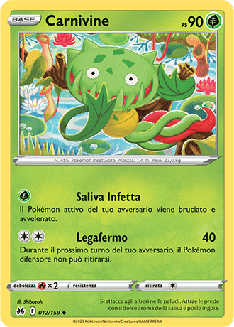 Carnivine 012/159 - ITA - Near Mint - Spada e Scudo - Zenit Regale - Carta Pokemon