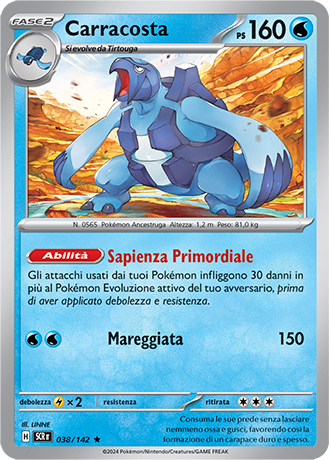 Carracosta 038/142 Holo - ITA - Near Mint - Scarlatto e Violetto - Corona Astrale - Carta Pokemon