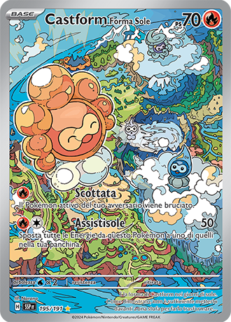 Castform Forma Sole 195/191 - ITA - Near Mint - Scarlatto e Violetto - Scintille Folgoranti - Carta Pokemon