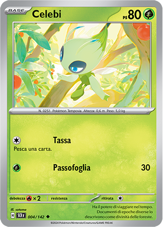 Celebi 004/142 - ITA - Near Mint - Scarlatto e Violetto - Corona Astrale - Carta Pokemon