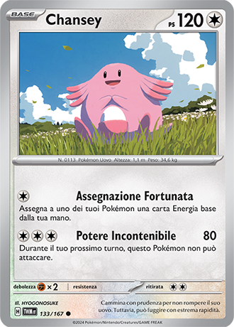 Chansey 133/167 Comune - ITA - Near Mint - Scarlatto e Violetto - Crepuscolo Mascherato - Carta Pokemon