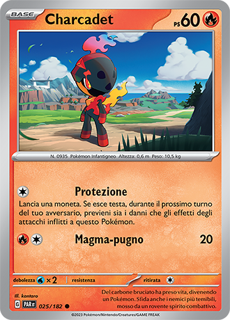 Charcadet 025/182 - ITA - Near Mint - Scarlatto e Violetto - Paradosso Temporale - Carta Pokemon