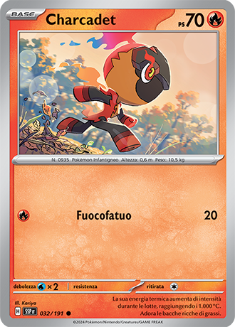 Charcadet 032/191 - ITA - Near Mint - Scarlatto e Violetto - Scintille Folgoranti - Carta Pokemon