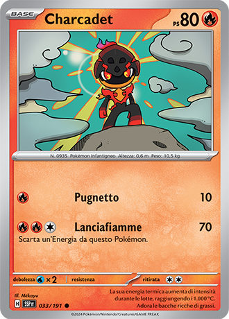 Charcadet 033/191 - ITA - Near Mint - Scarlatto e Violetto - Scintille Folgoranti - Carta Pokemon 0