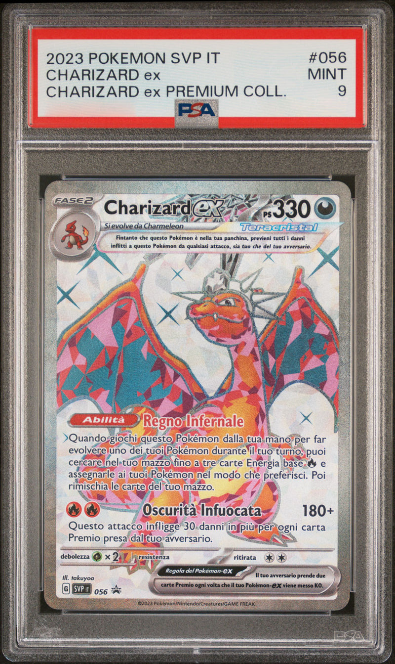 Charizard-ex SVP 056 Full Art - ITA - Mint - Gradata PSA 9 - Promo Scarlatto e Violetto - Carta Pokemon