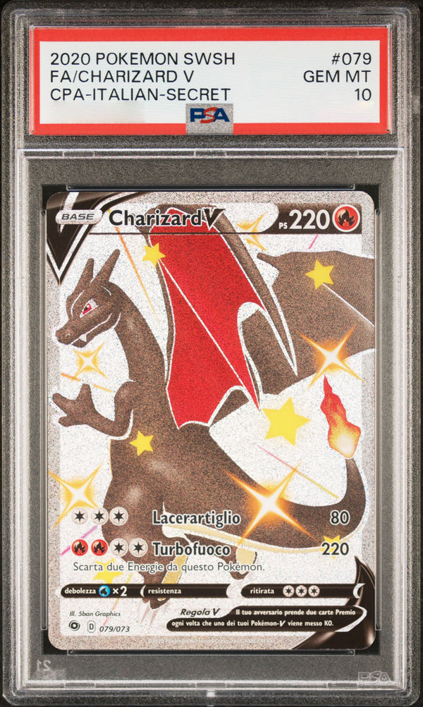 Charizard-V 079/073 - ITA - Mint - Gradata PSA 10 - Spada e Scudo - Futuri Campioni - Carta Pokemon