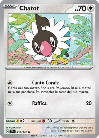 Chatot 132/162 - ITA - Near Mint - Scarlatto e Violetto - CronoForze - Carta Pokemon