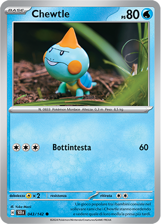 Chewtle 043/142 - ITA - Near Mint - Scarlatto e Violetto - Corona Astrale - Carta Pokemon