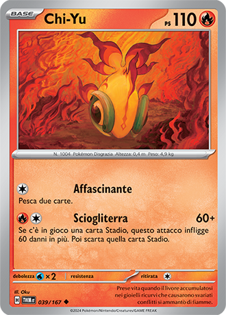 Chi-Yu 039/167 Non Comune - ITA - Near Mint - Scarlatto e Violetto - Crepuscolo Mascherato - Carta Pokemon