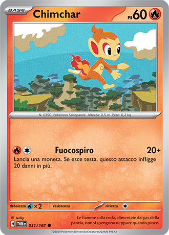 Chimchar 031/167 Comune - ITA - Near Mint - Scarlatto e Violetto - Crepuscolo Mascherato - Carta Pokemon