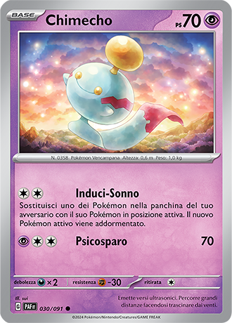 Chimecho 030/091 Reverse Holo - ITA - Near Mint - Scarlatto e Violetto - Destino di Paldea - Carta Pokemon