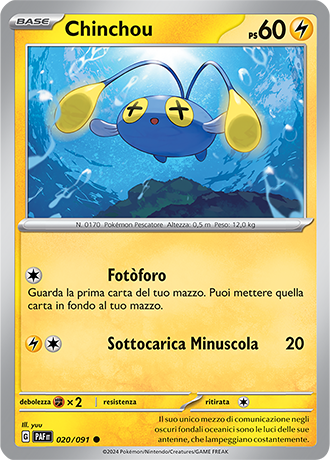 Chinchou 020/091 - ITA - Near Mint - Scarlatto e Violetto - Destino di Paldea - Carta Pokemon